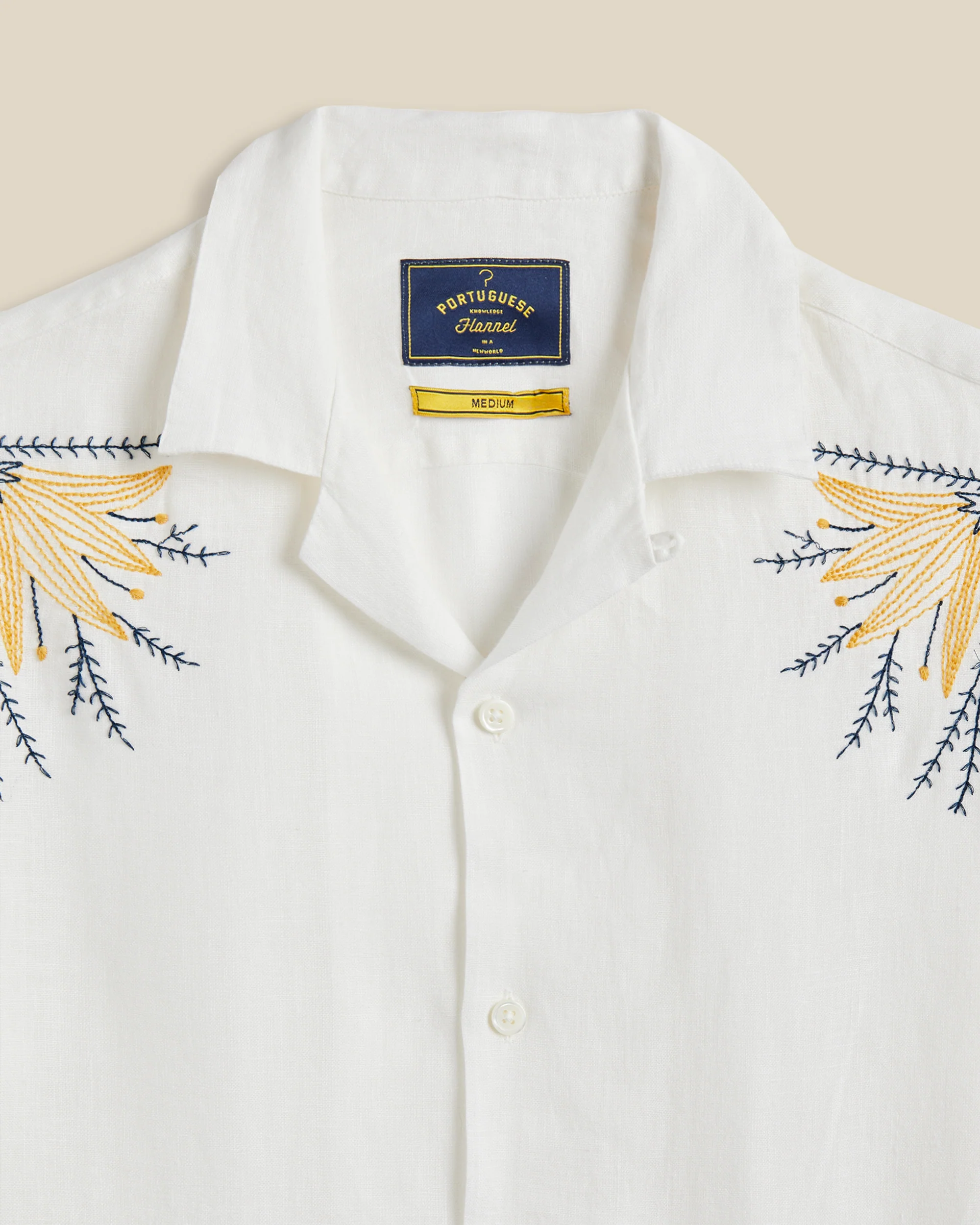 Hand Embroidered Bird & Flowers Camp Shirt - Image 3