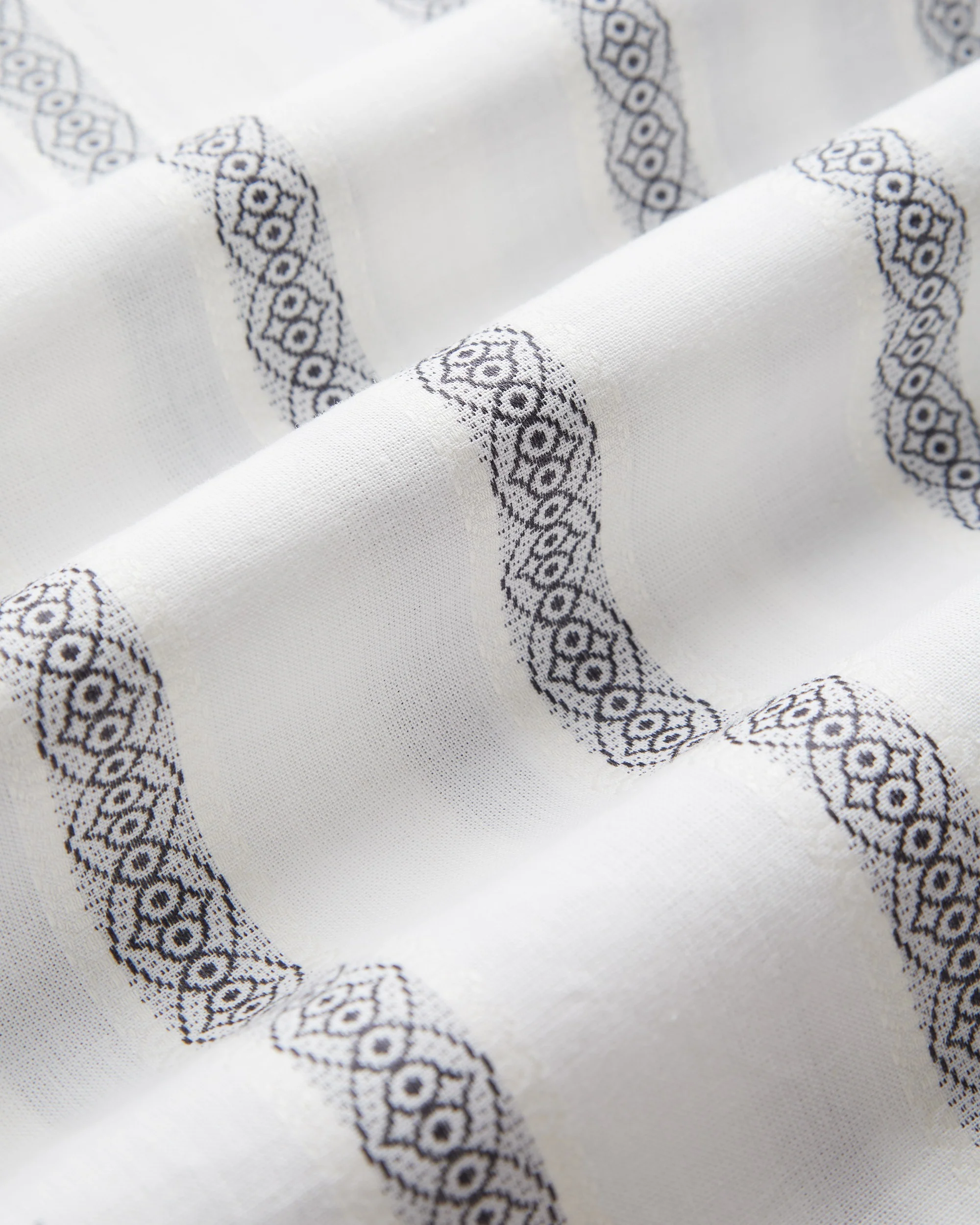 'Louro' Cotton Fine Embroidered Stripe Camp Collar Shirt - Image 4