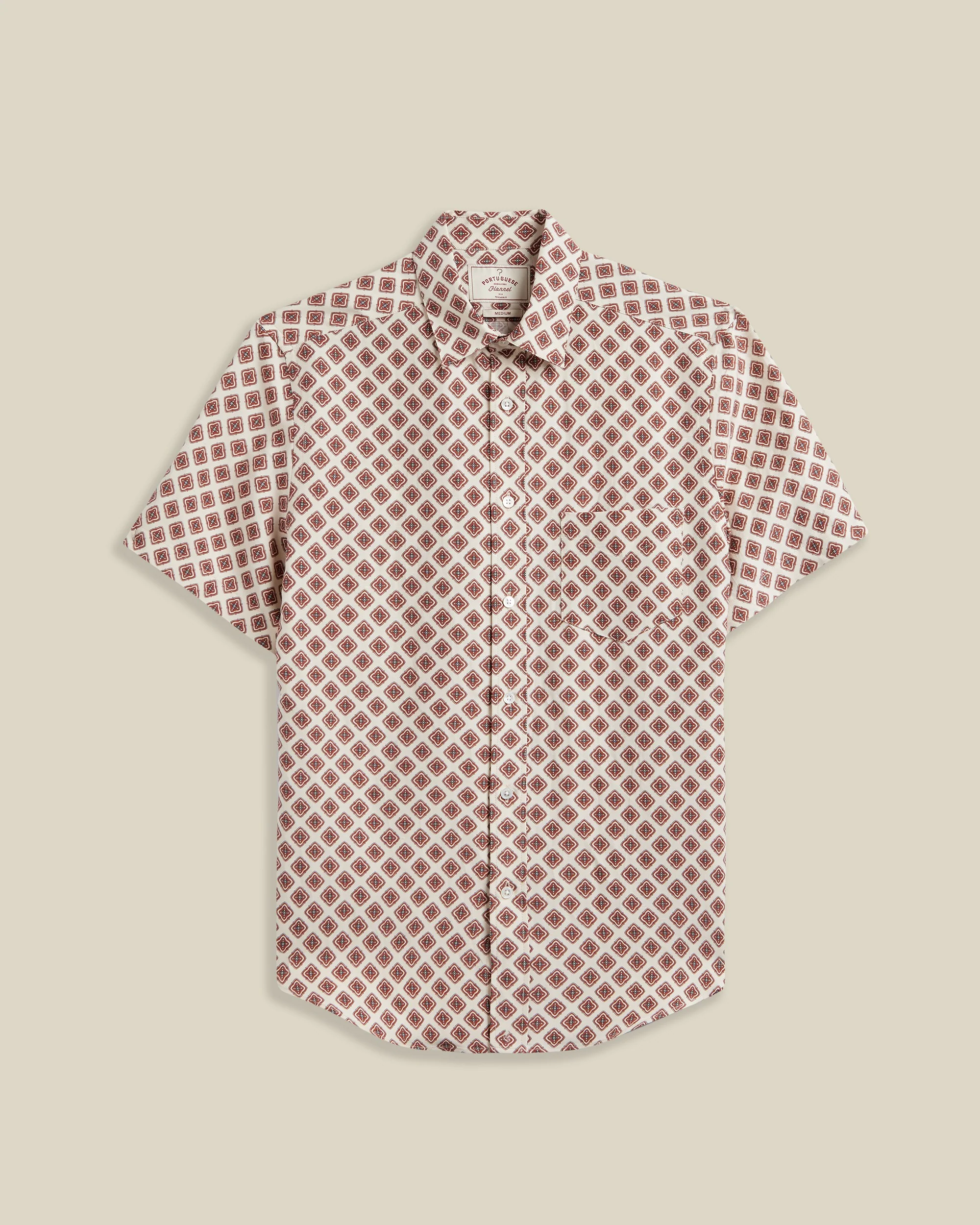 'Motif' Silk & Linen Short Sleeve Shirt