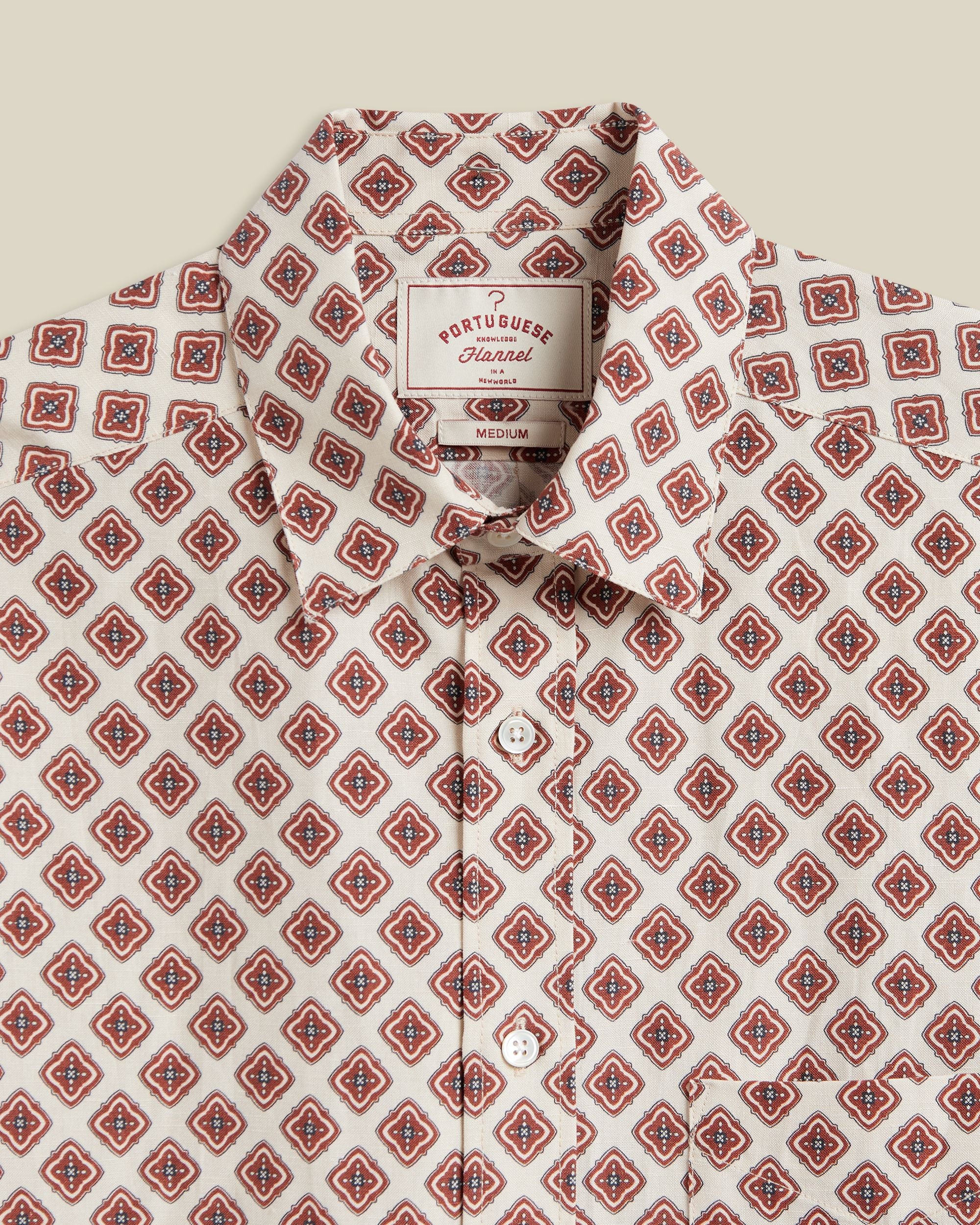 'Motif' Silk & Linen Short Sleeve Shirt - Image 2