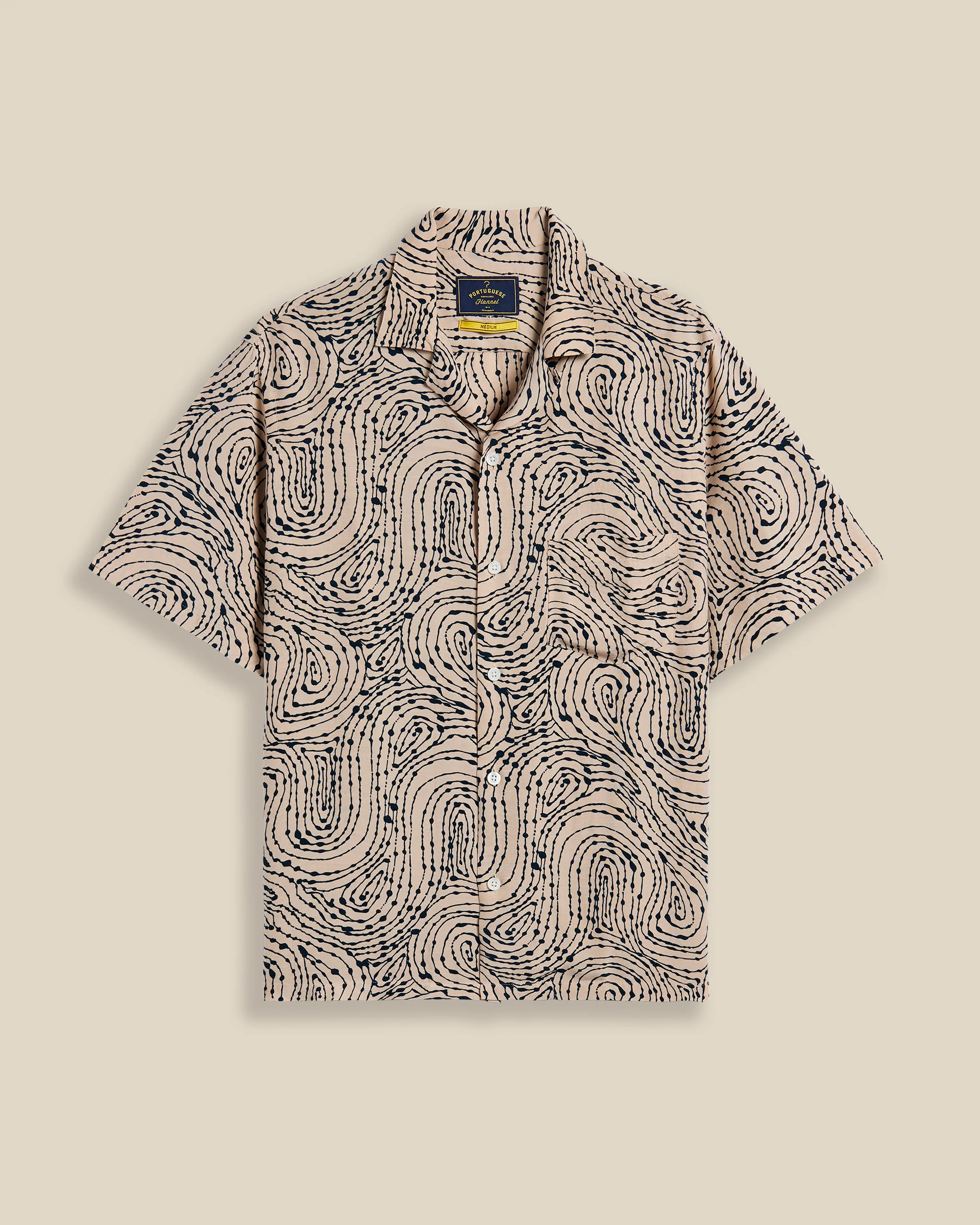 Cotton 'spiral' Inky Lines Camp Collar