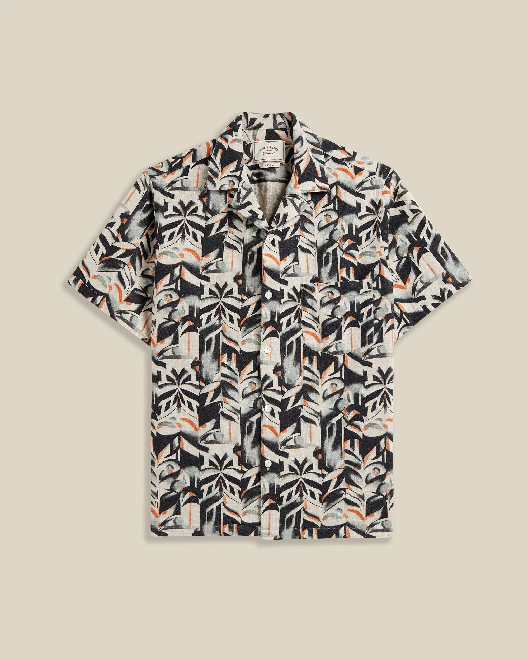 'Viva' Natural Linen & Cotton Camp Collar Shirt