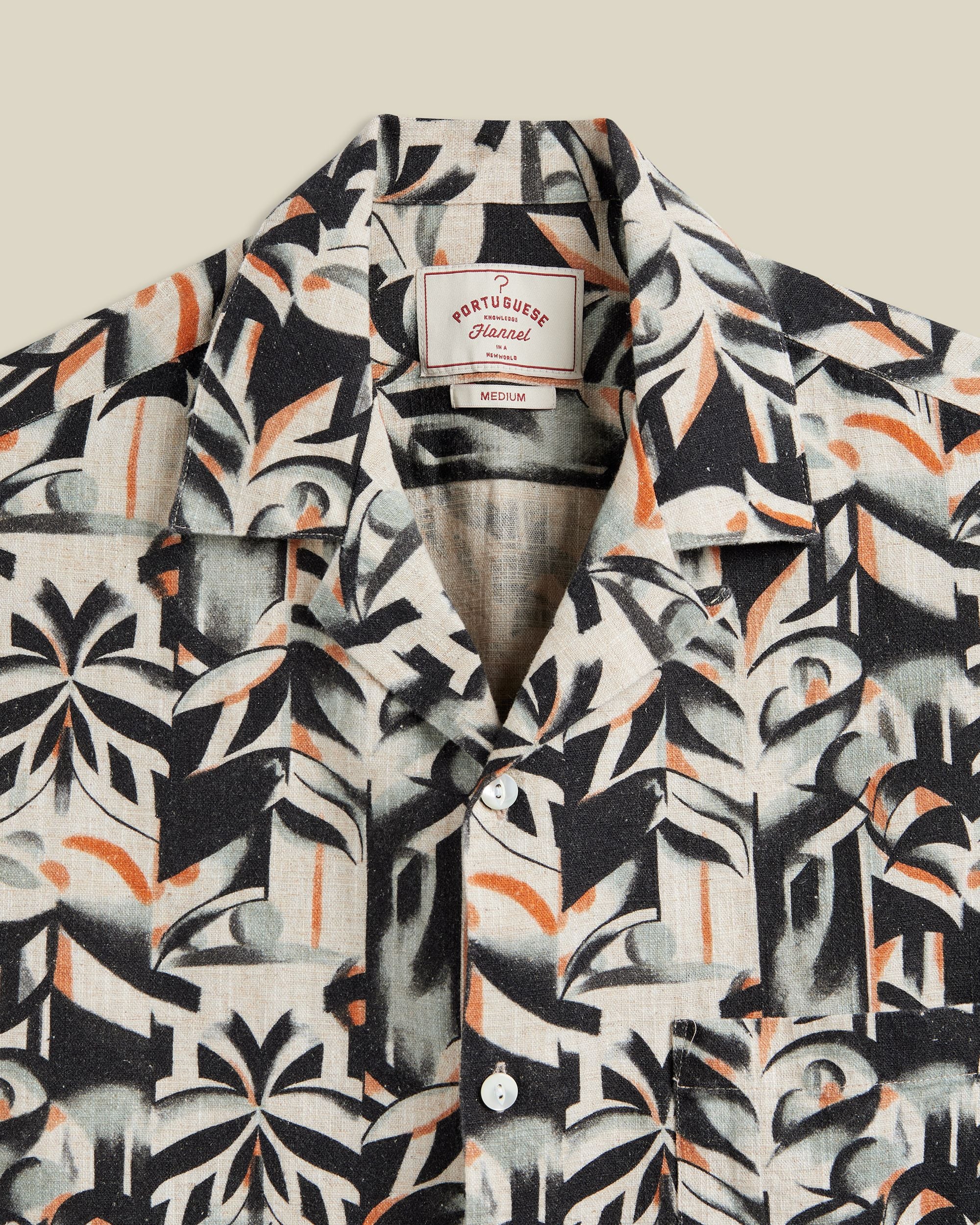 'Viva' Natural Linen & Cotton Camp Collar Shirt - Image 2