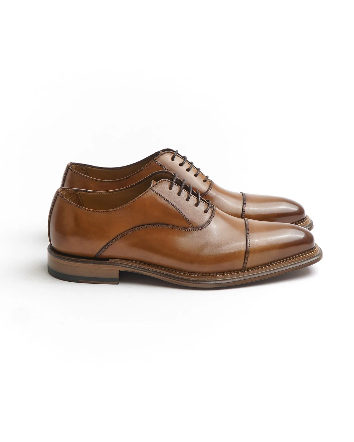 Cognac Brown Calf Cap Toe Oxford Dress Shoe - Image 5