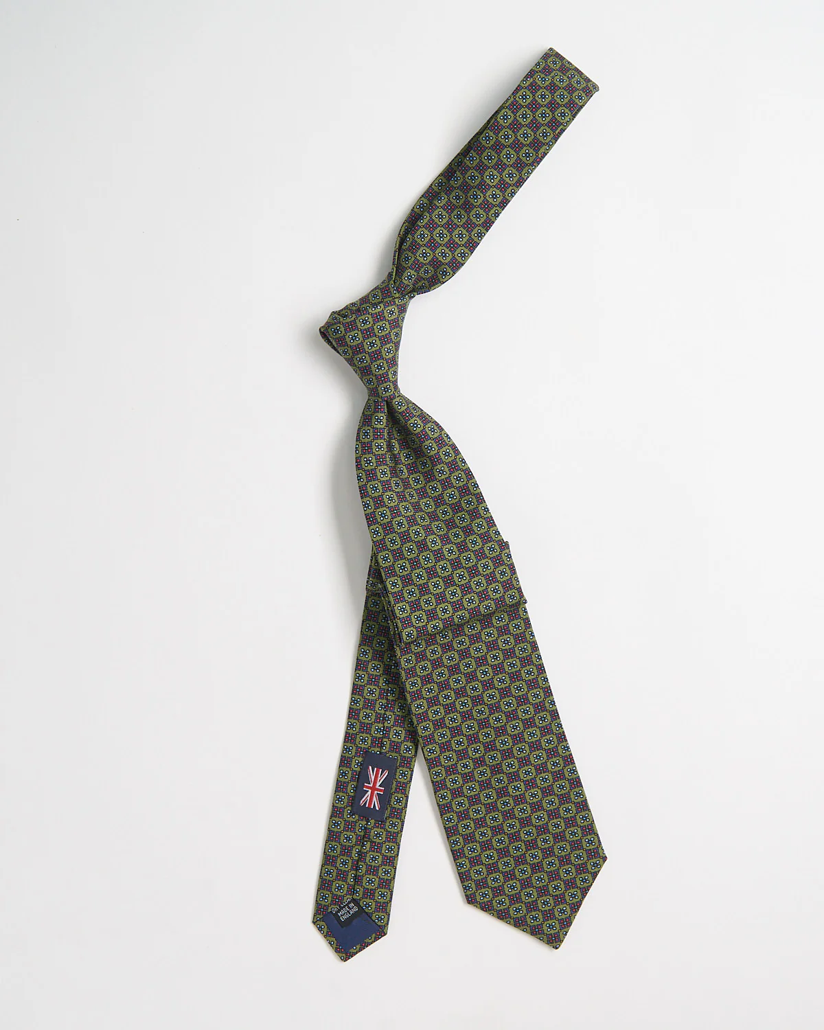 Silk Geometric Mini Floral Pattern Tie