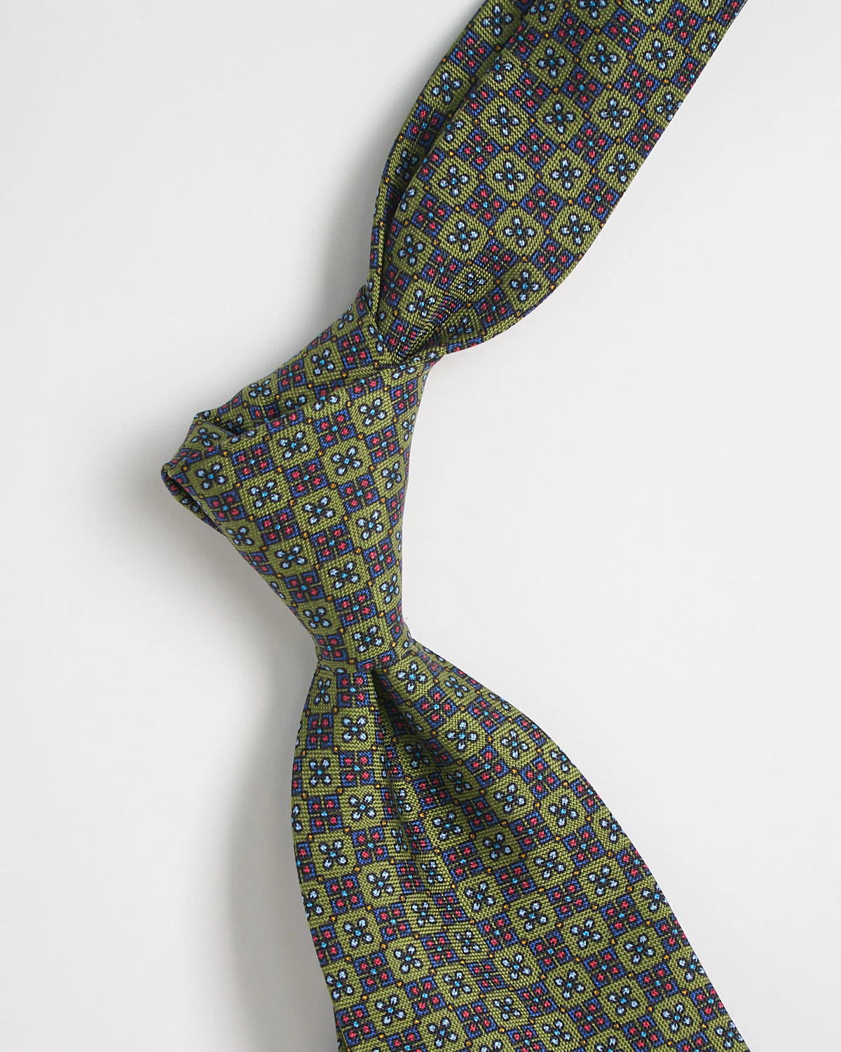 Silk Geometric Mini Floral Pattern Tie - Image 2