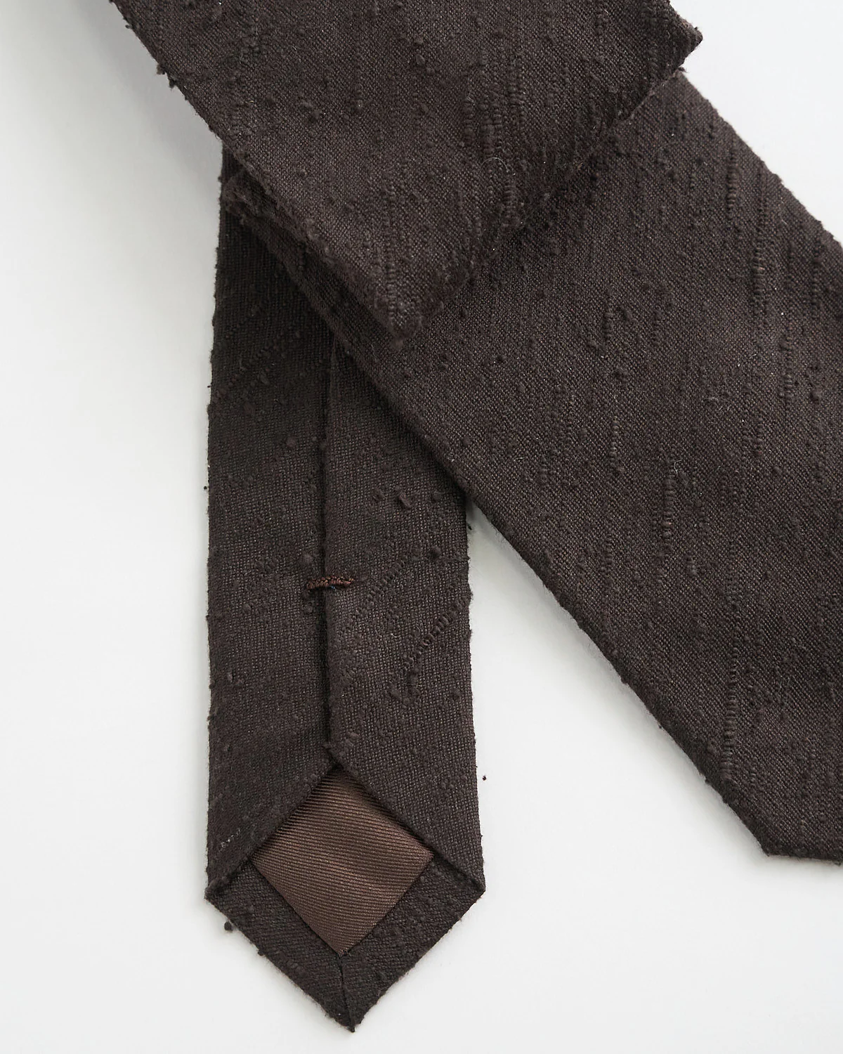 Shantung Silk Tie / Chocolate - Image 2