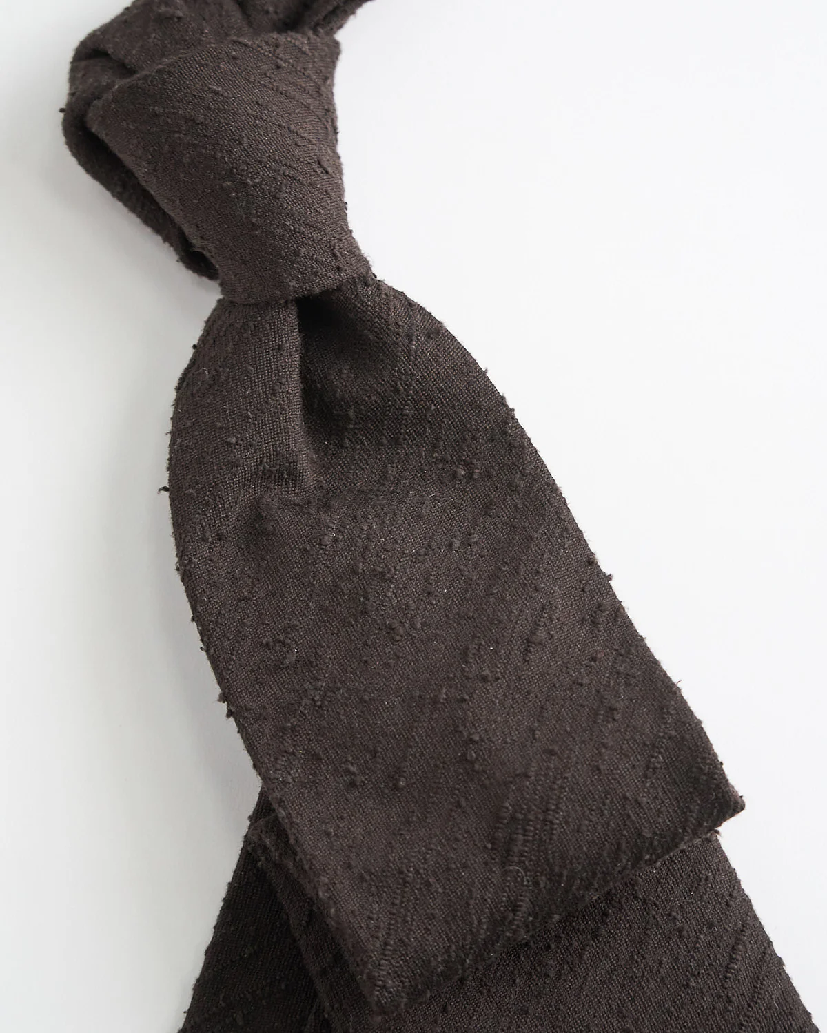 Shantung Silk Tie / Chocolate - Image 3