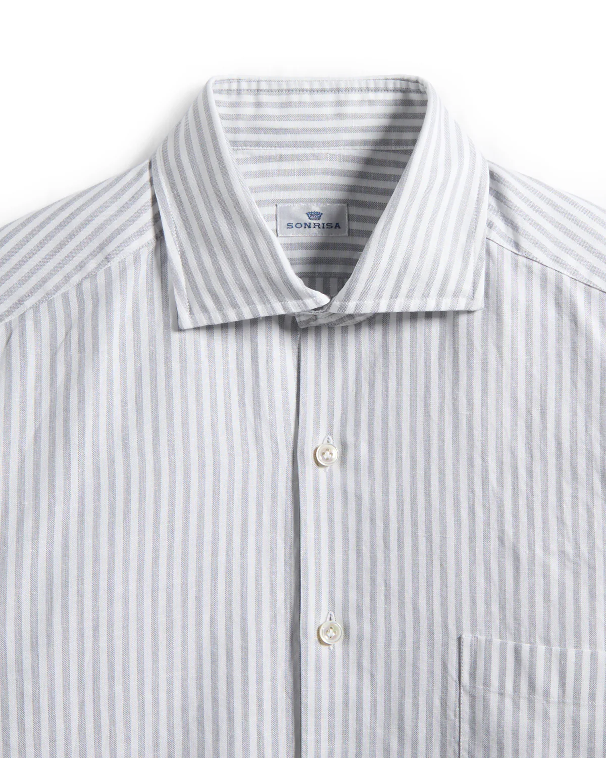 Cotton Linen Grey Bengal Shirt - Image 2