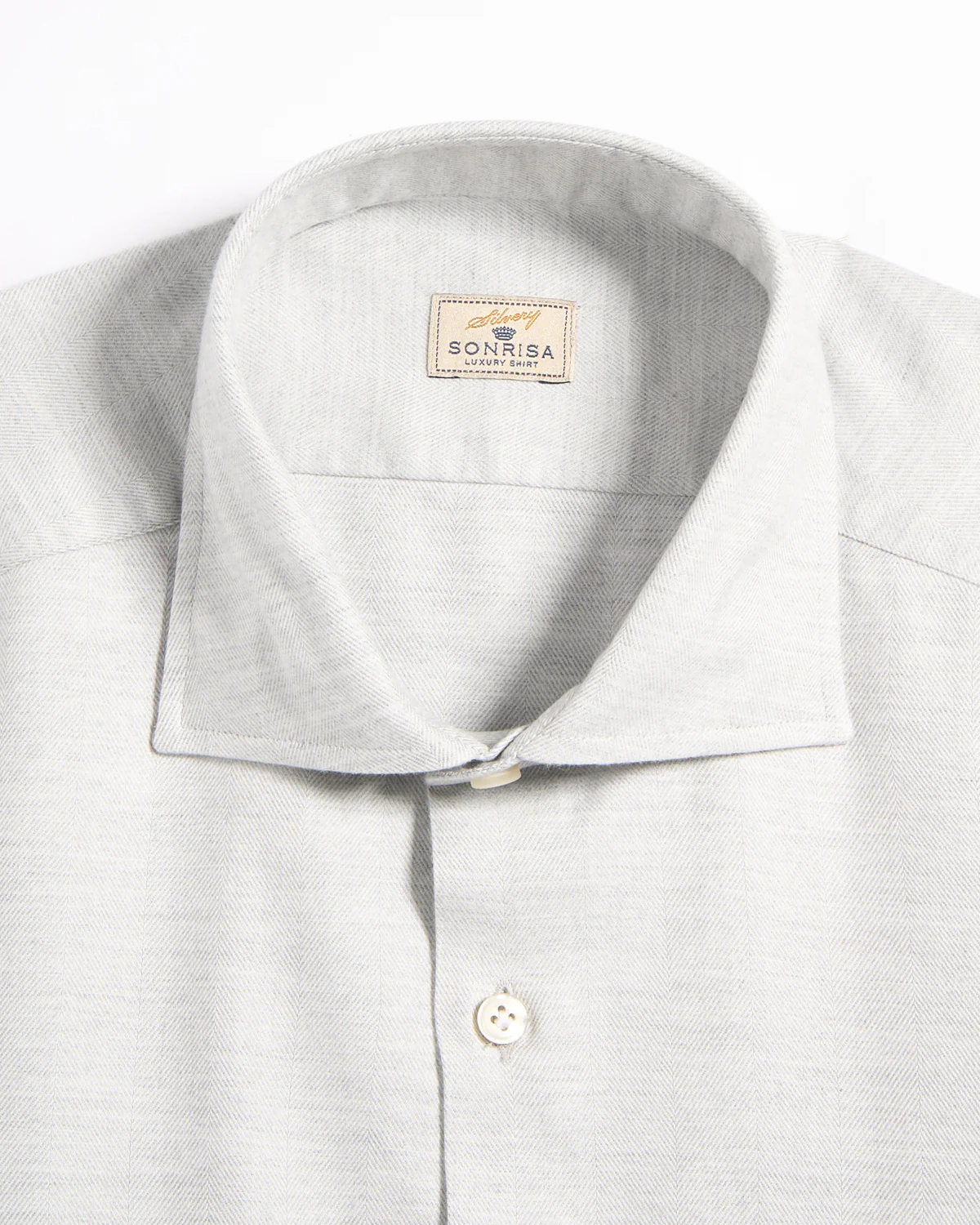 Cotton Lyocell Luxury Herringbone Flannel Comfort Fit Sport Shirt - Image 3