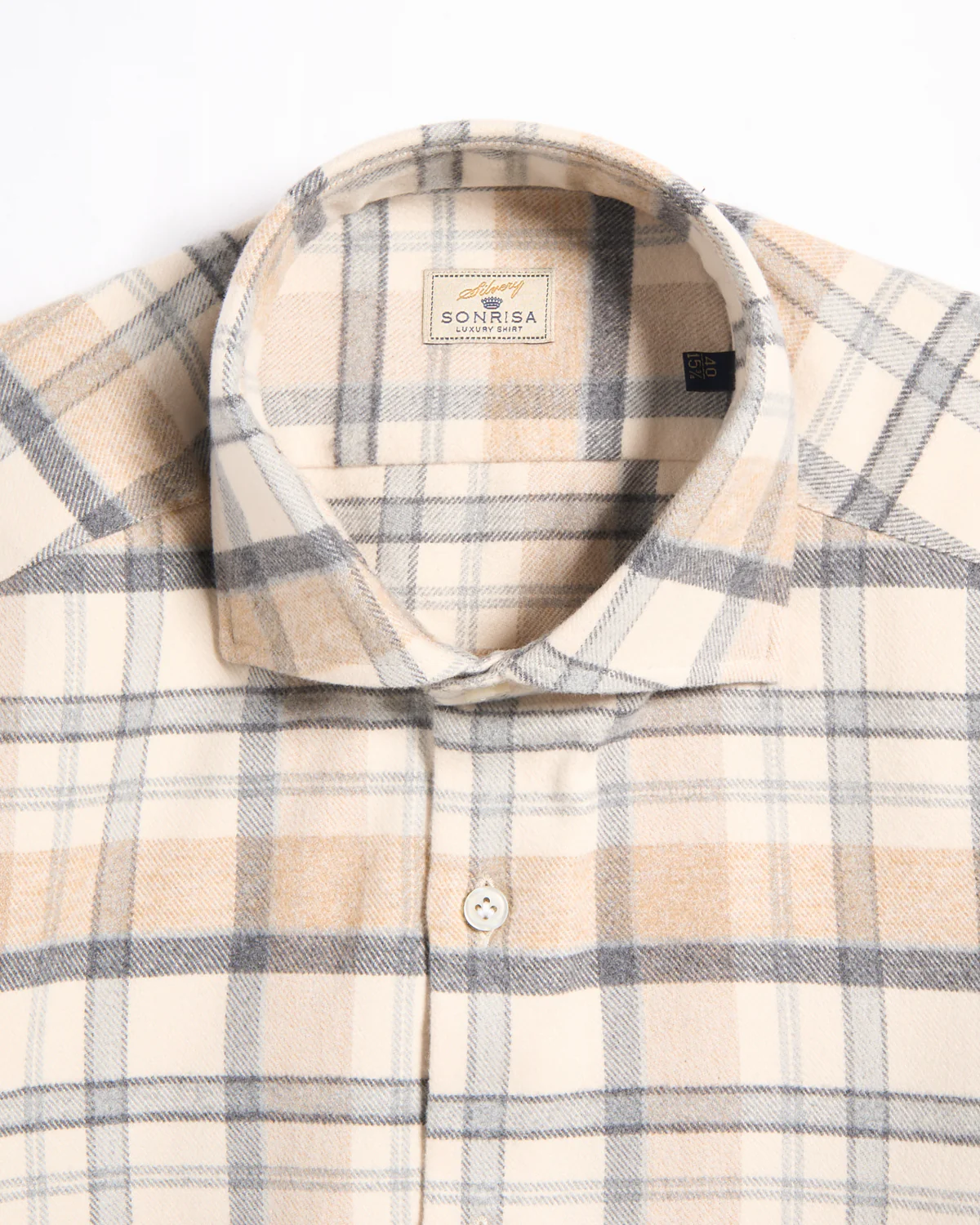 Lofty Flannel Check Twill Comfort Fit Luxury Sport Shirt - Image 3
