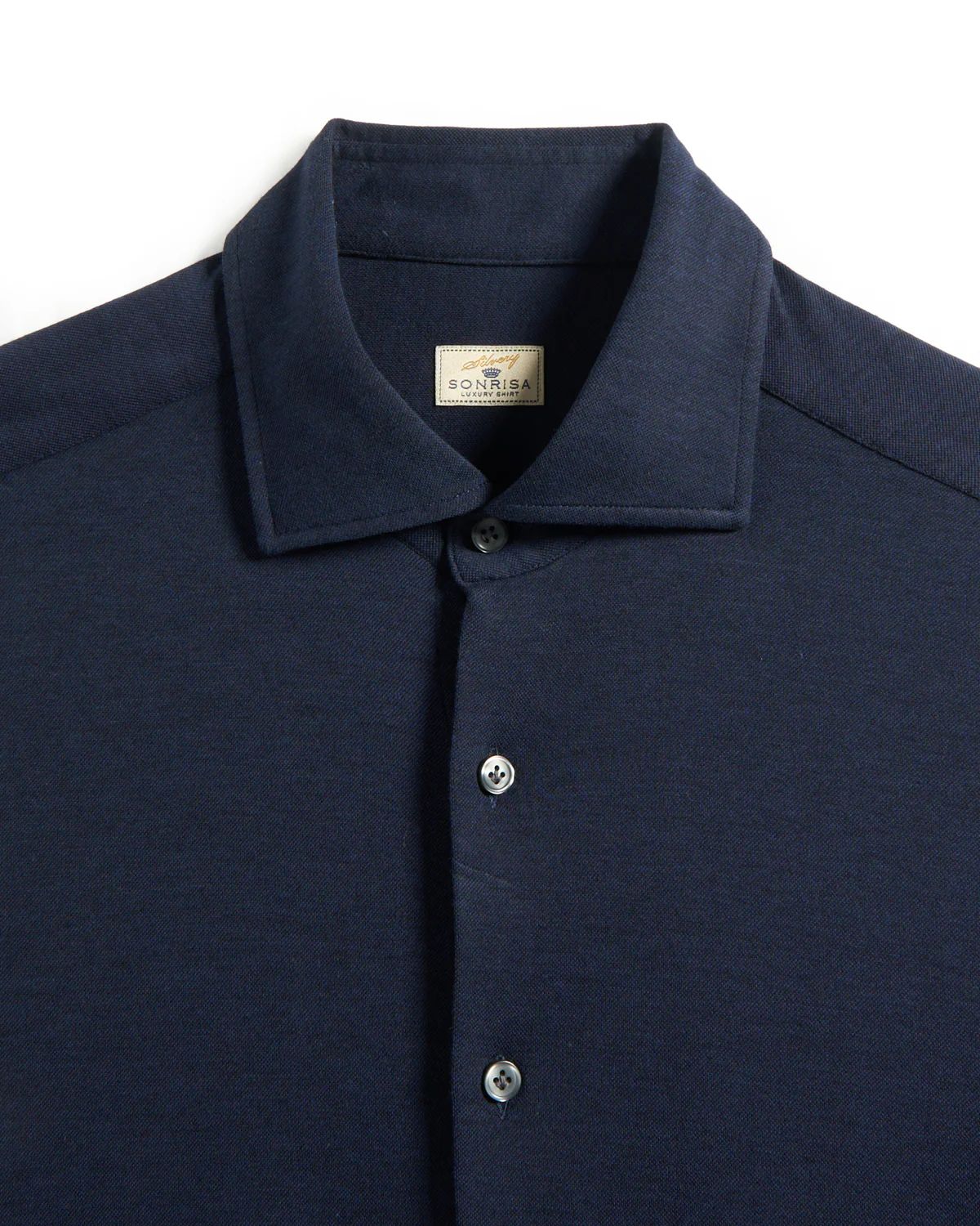 Navy Cotton Lyocell Lux Jersey Shirt - Image 2