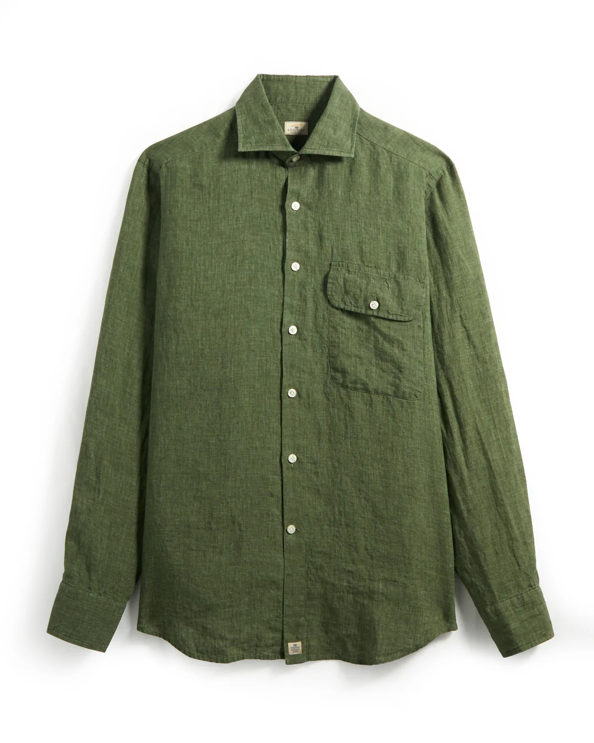 Washed Linen Green Shirt