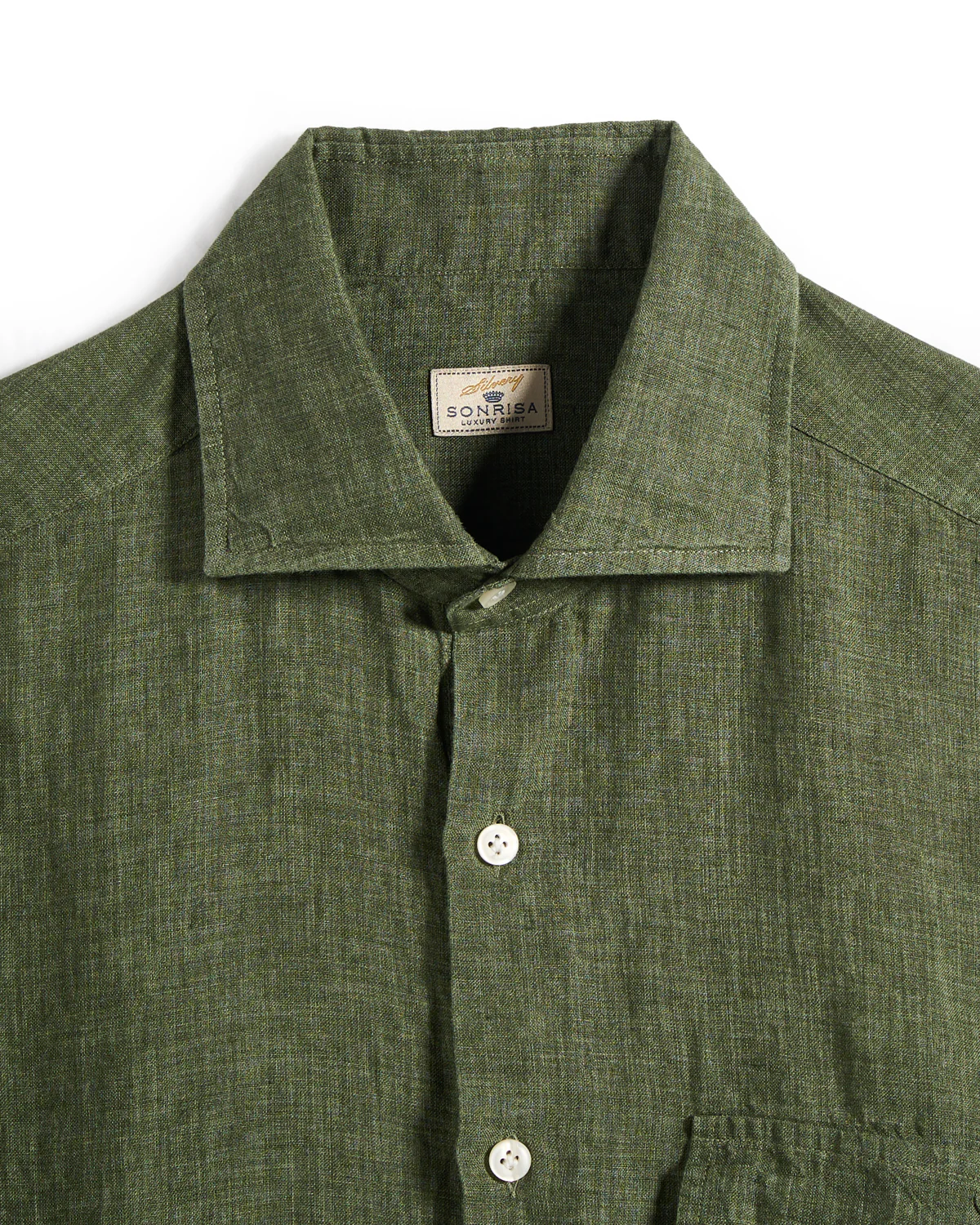Washed Linen Green Shirt - Image 2