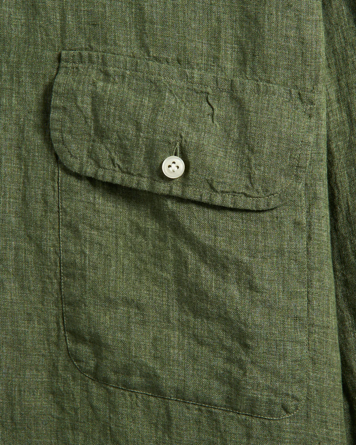 Washed Linen Green Shirt - Image 4