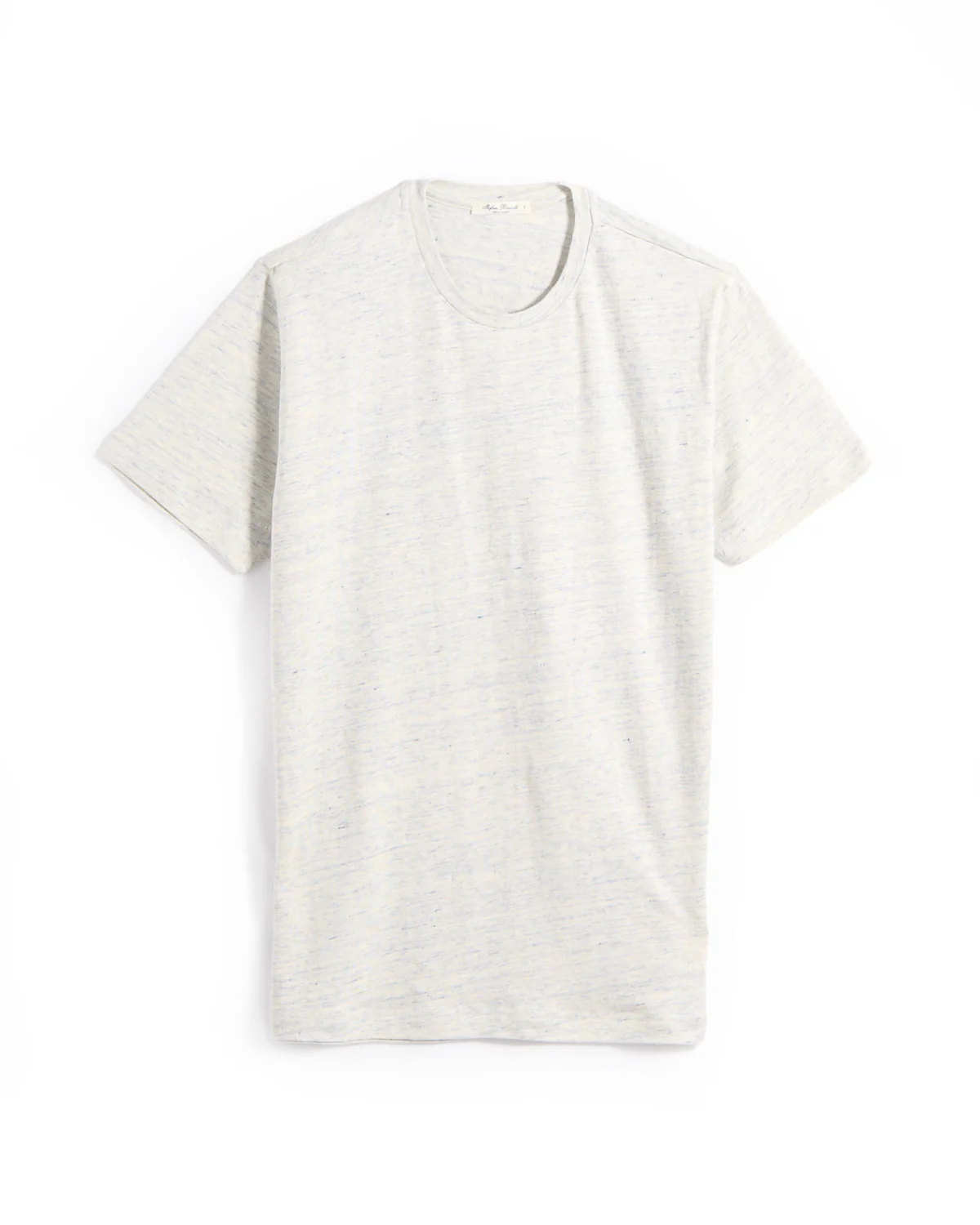 Enno Blue & Ivory Heathered Linen T-Shirt