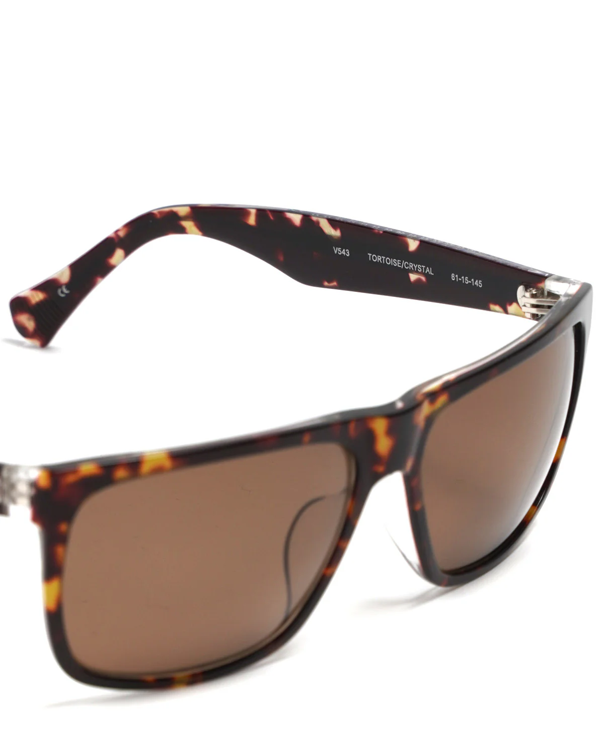 V543 Classic Rectangular Sunglasses / Brown Tortoise - Image 3