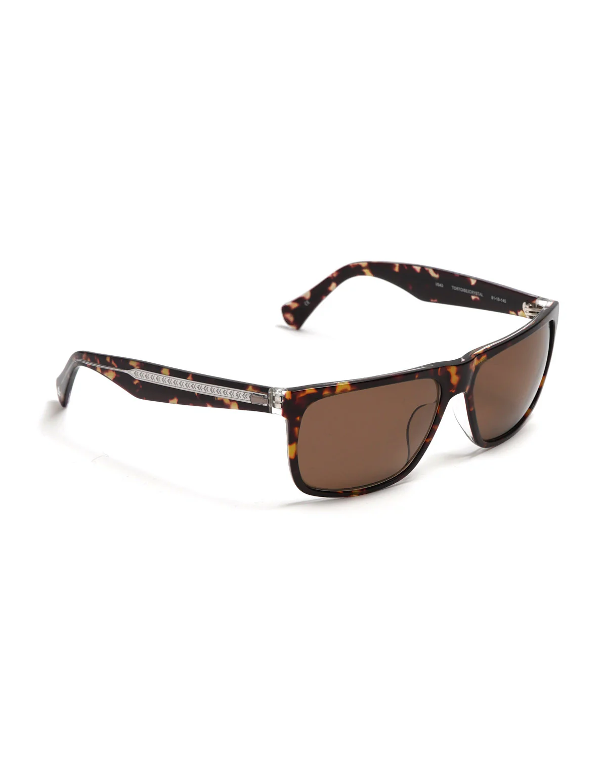 V543 Classic Rectangular Sunglasses / Brown Tortoise - Image 4