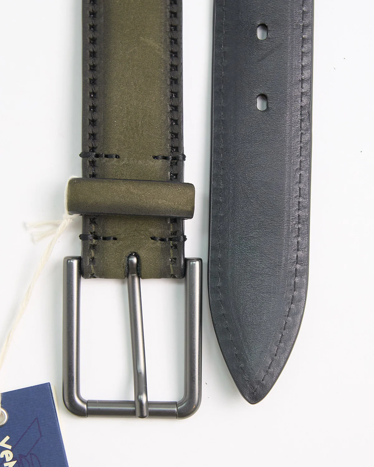 Stamped And Burnished Leather Casual Belt - Image 4